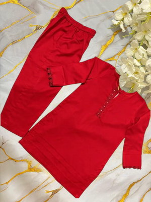 Girls Solid Green Co-ord Set