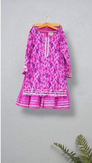 Girls Lavender Luxe Gharara Set