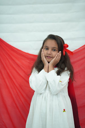 Girls Khaddar Embroided Frock Suit With Dupatta