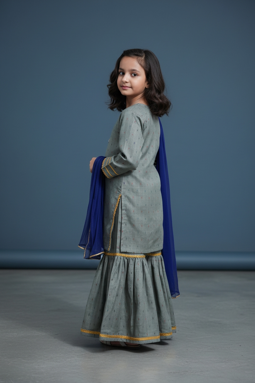 Girls Royal Luxe Gharara Set 3pc