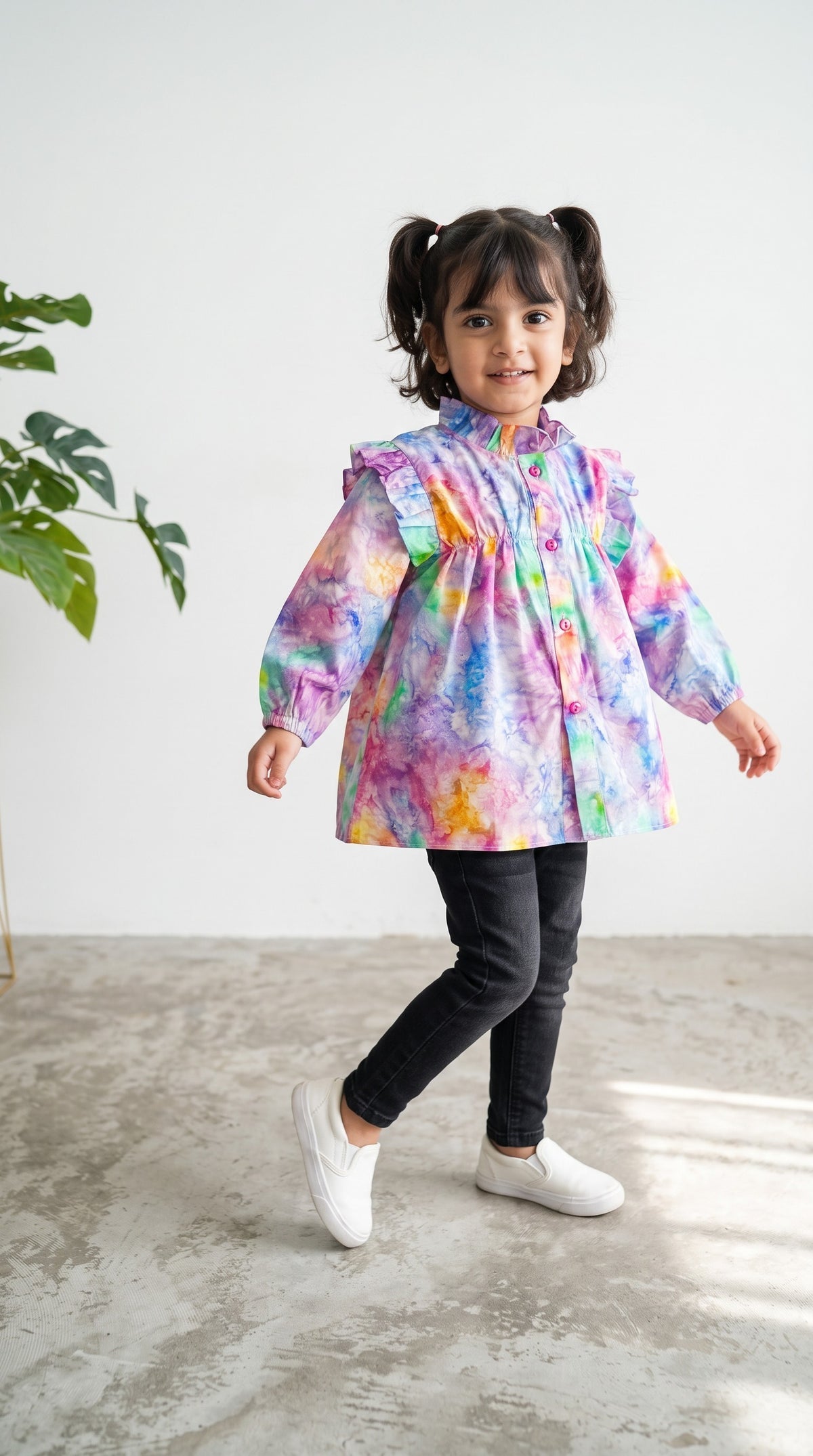 Girls Colorful Cotton Poplin Top