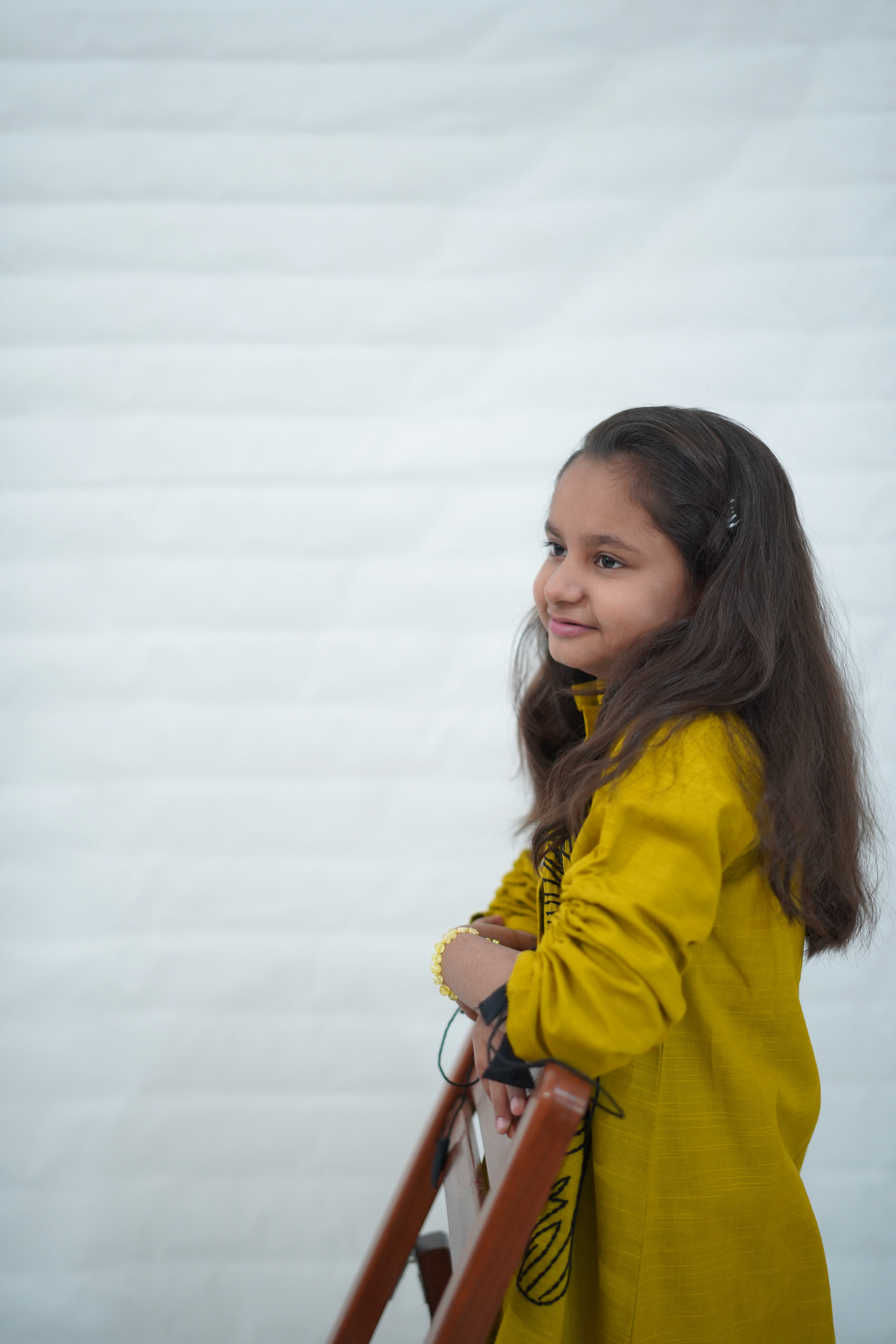 Girls Khaddar Hand Embroided Co-ord Set 2pc - Light Olive