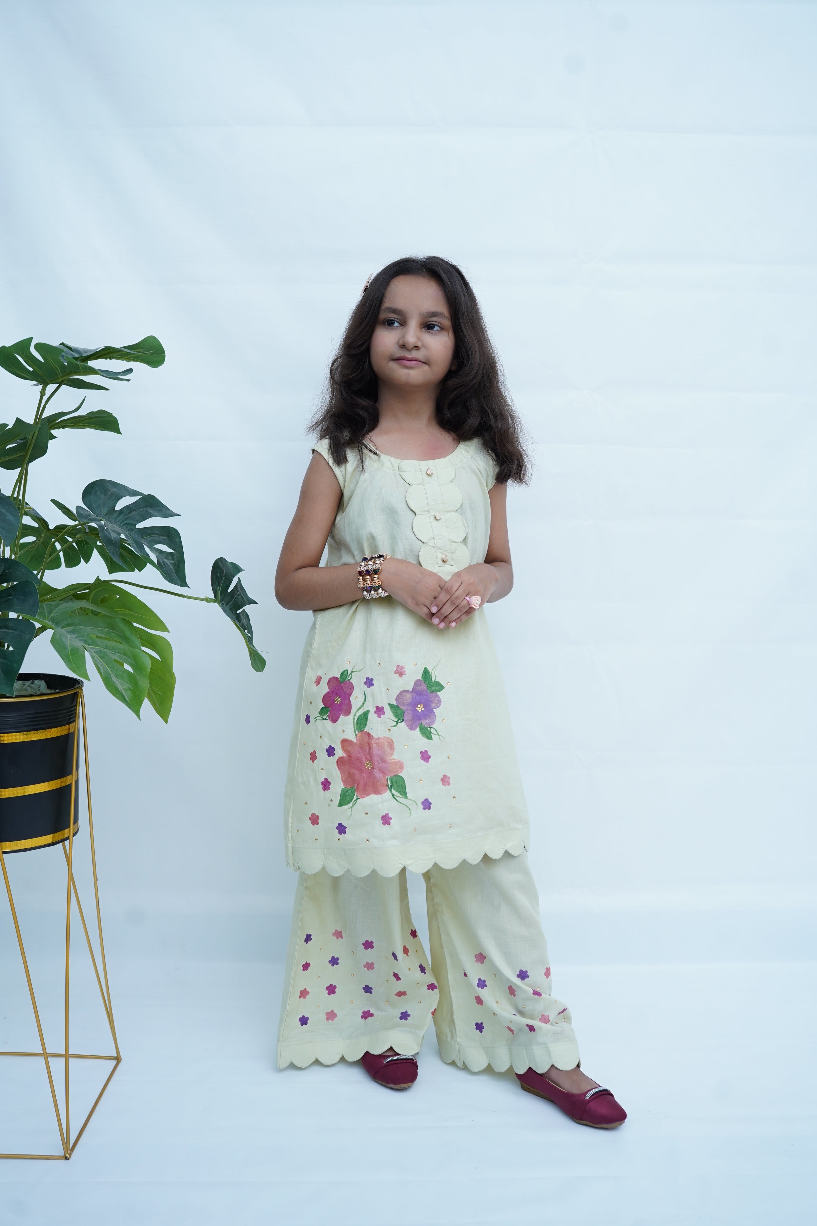 Girls Hand Painted Blossom Luxe Set (Sage Mint)