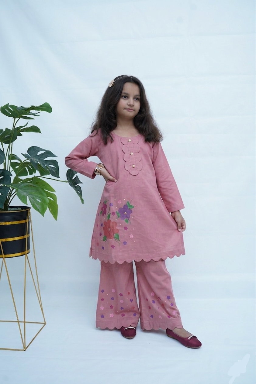 Girls Hand Painted Blossom Luxe Set - Mauve