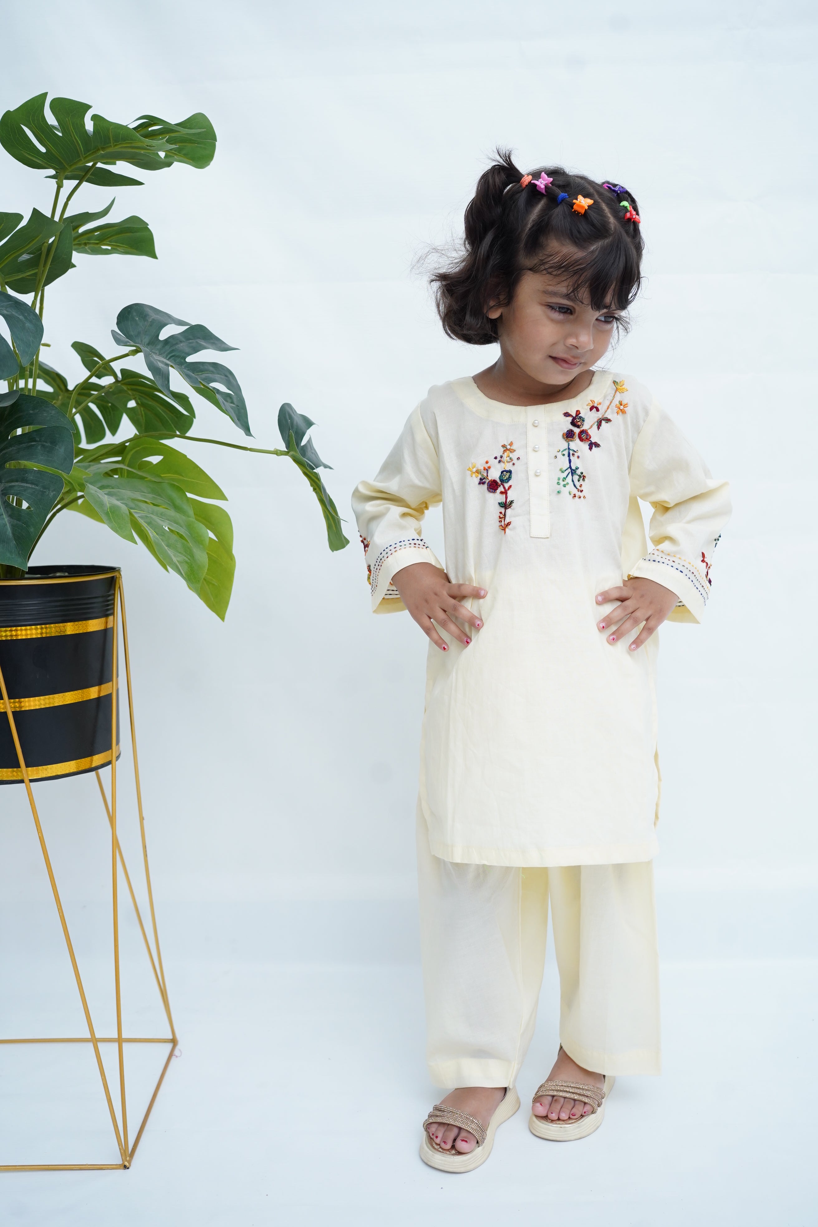 Girls Hand Embrioded Co-ord  Set