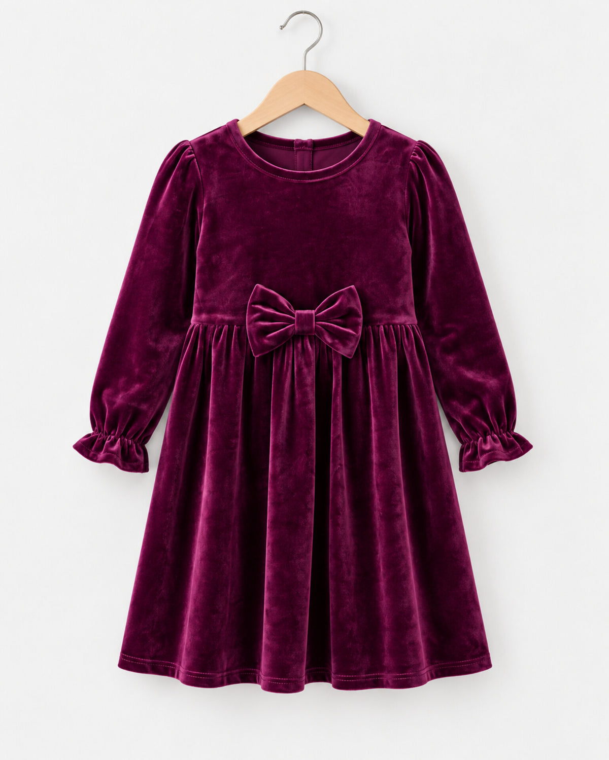 Girls Velvet Margenta Frock