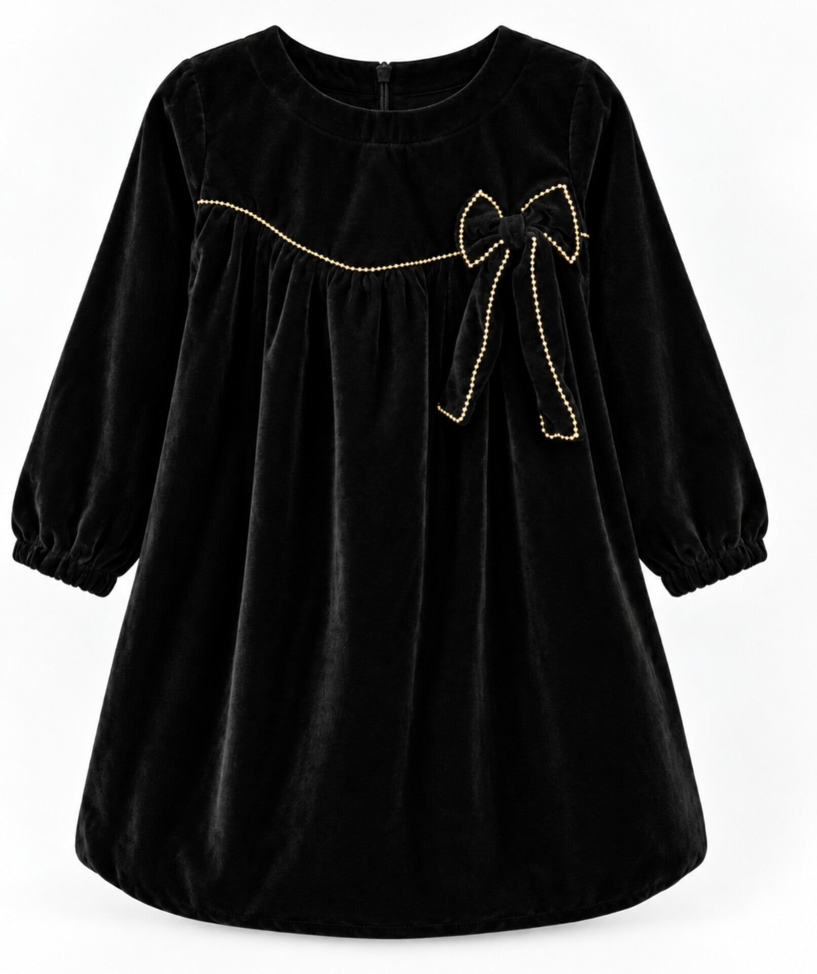 Girls Velvet Black Frock