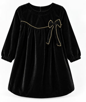 Girls Velvet Black Frock