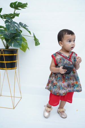 Girls Floral Chick Frock Set