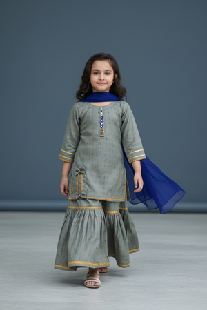 Girls Royal Luxe Gharara Set 3pc