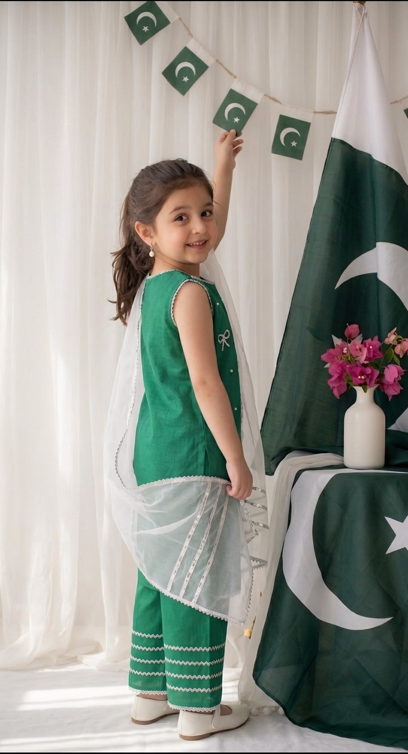 Girls Handwork Bow Suit 3pc