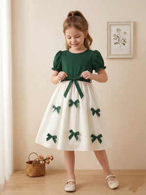 Girls Bow Azadi Frock