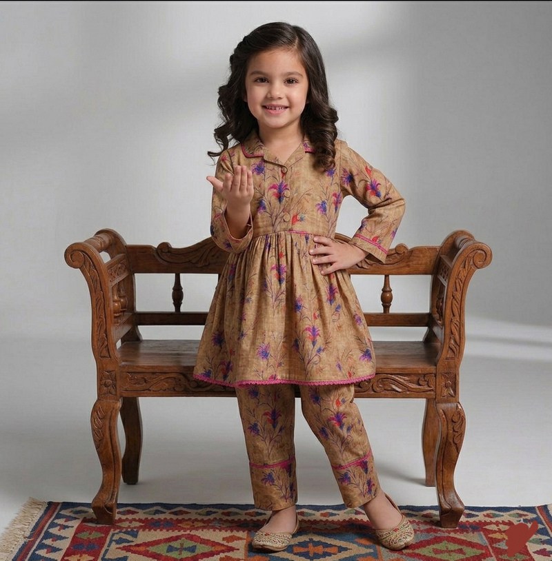 Girls Digital Print Lawn Suit 2pc