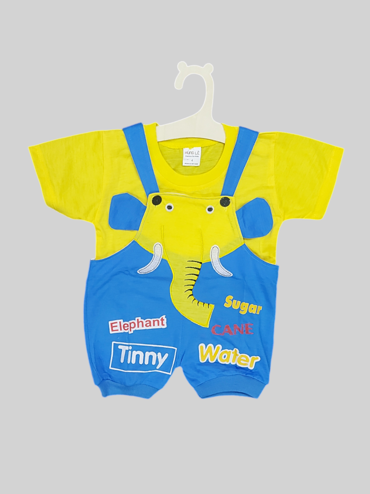 Elephant Half Romper - Blue