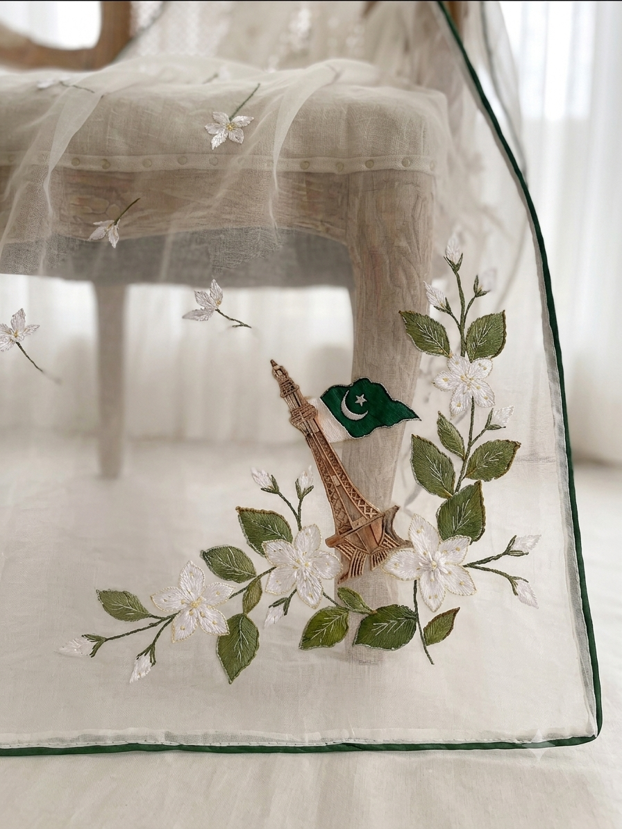 Girls Hand Painted Azadi Dupatta