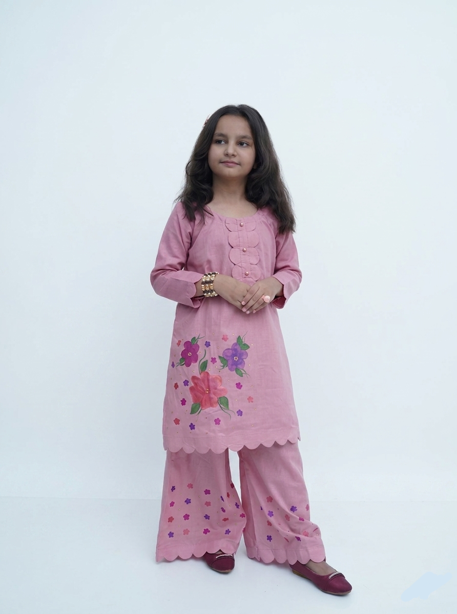 Girls Hand Painted Blossom Luxe Set - Mauve