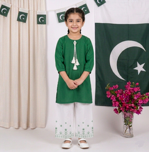 Girls Embroided Azadi Suit 3pc