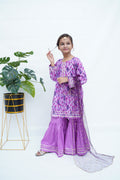 Girls Lavender Luxe Gharara Set