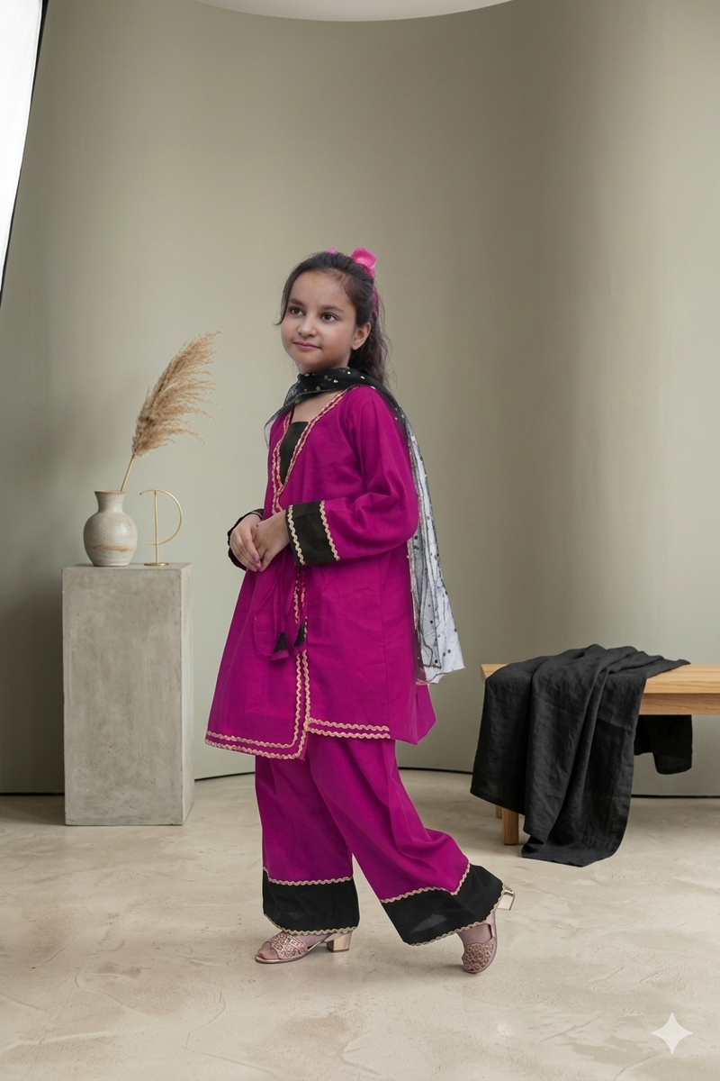 Girls Pink Luxe Embellished Set (3pc)