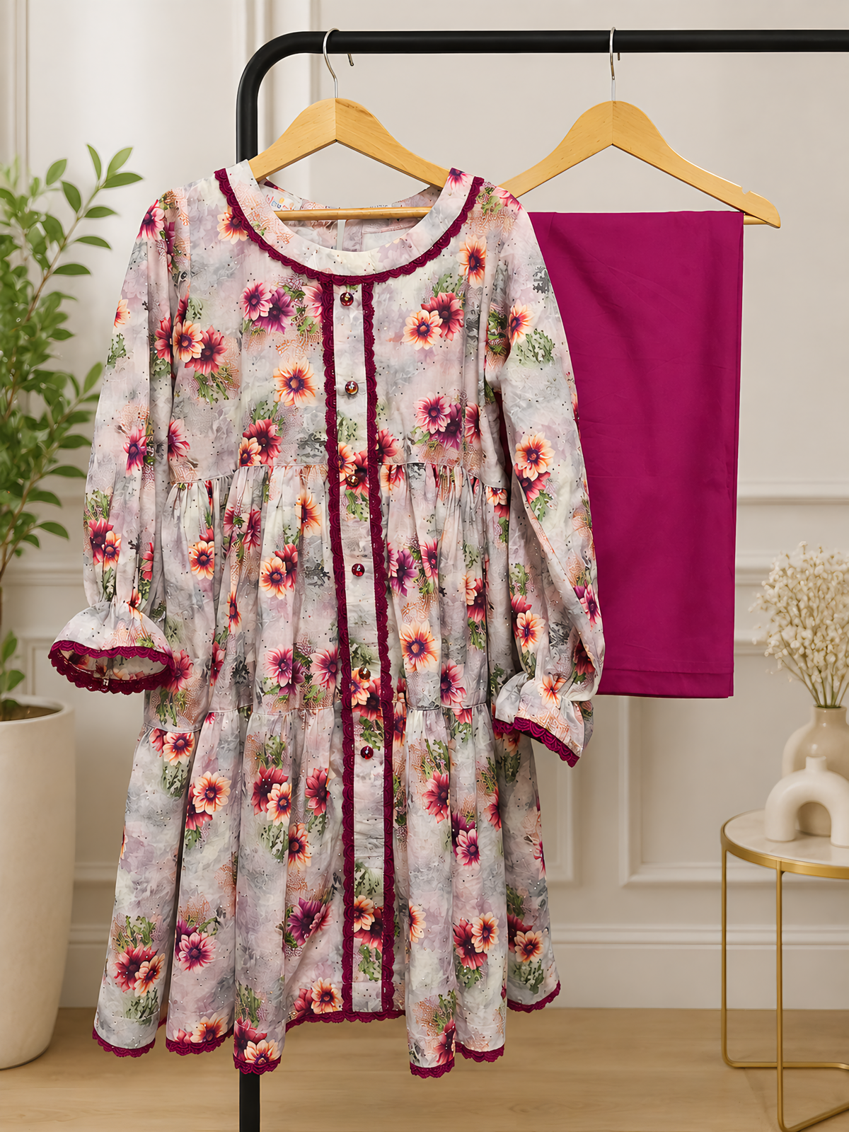Girls Daisy Frock Set - 2pc