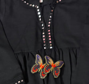 Girls Butterfly Charm Khaddar Co-ord Set