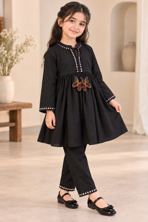 Girls Butterfly Charm Khaddar Co-ord Set