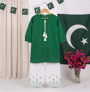Girls Embroided Azadi Suit 3pc