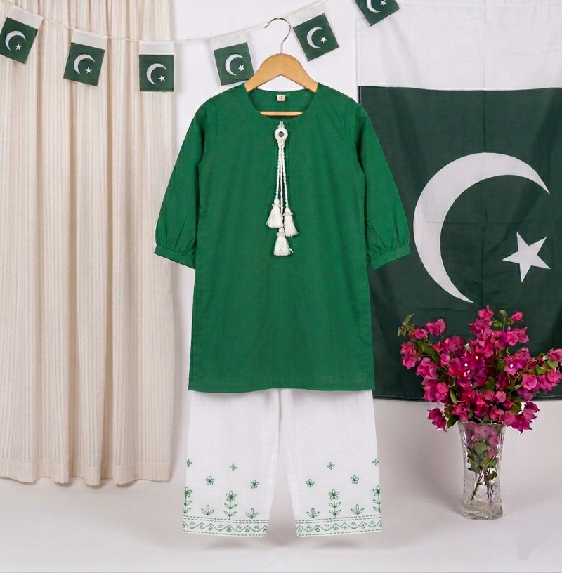 Girls Embroided Azadi Suit 3pc
