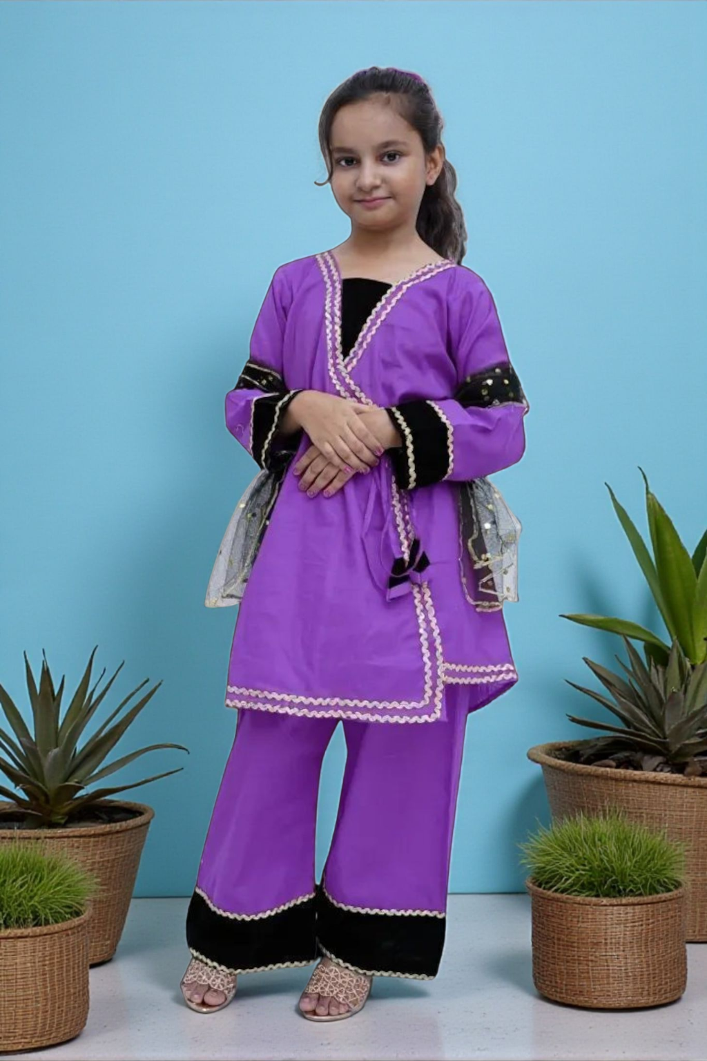 Girls Lavender Luxe Embellished Set (3pc)