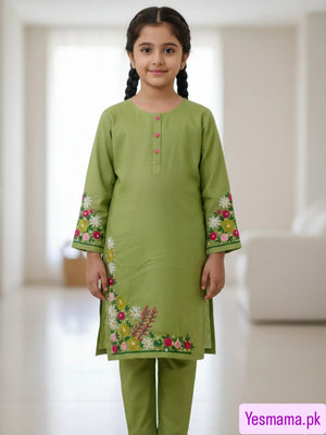 Girls Floral Embroided 2pc