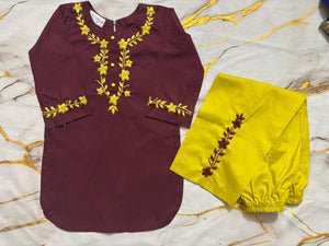 Girls Hand Embroided 2pc Set
