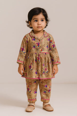 Girls Cotton Digital Print Suit 2pc