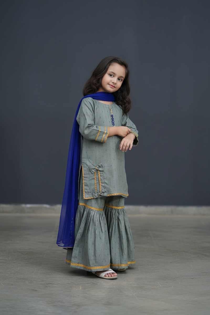 Girls Royal Luxe Gharara Set 3pc