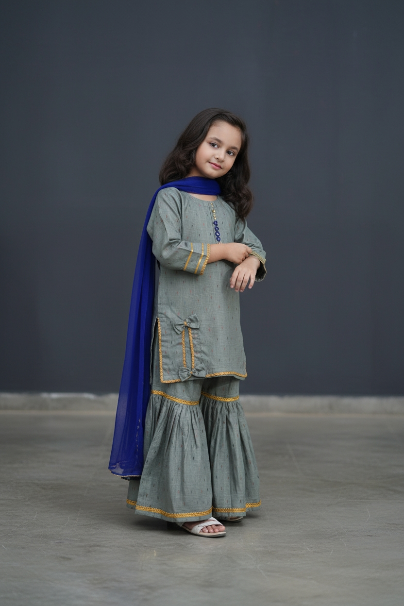 Girls Royal Luxe Gharara Set 3pc