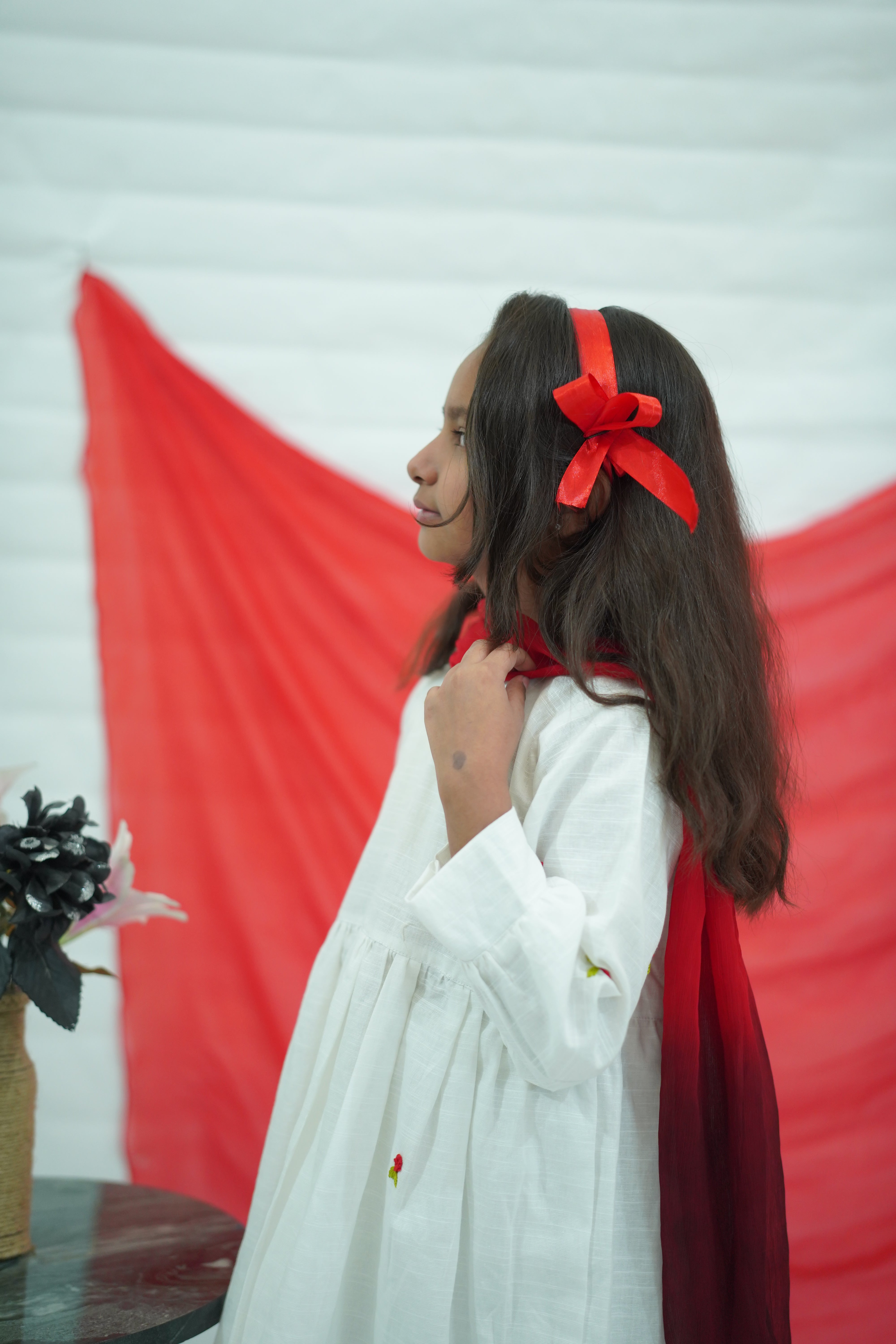 Girls Khaddar Embroided Frock Suit With Dupatta