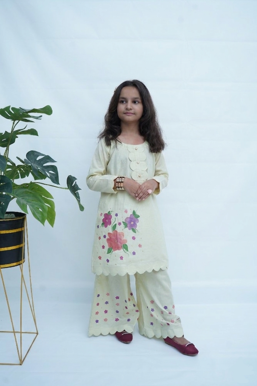 Girls Hand Painted Blossom Luxe Set (Sage Mint)