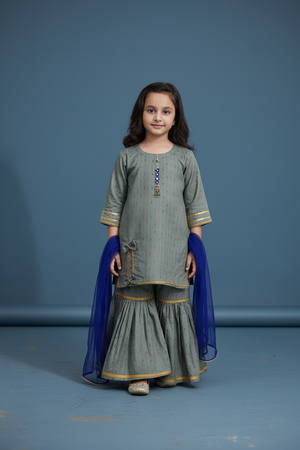 Girls Royal Luxe Gharara Set 3pc