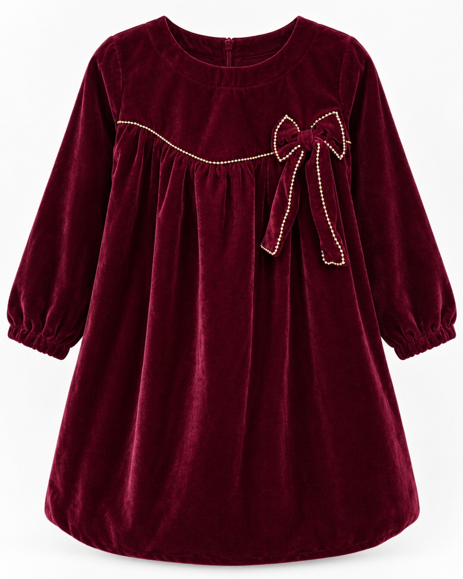 Girls Velvet Maroon Frock
