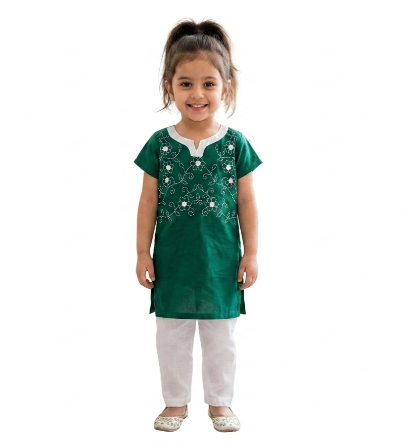 Girls Hand Embroided Suit 2pc