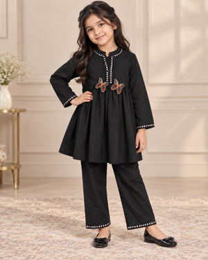 Girls Butterfly Charm Khaddar Co-ord Set