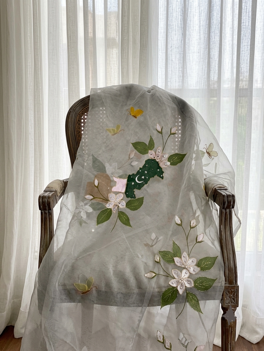 Girls Hand Painted Azadi Dupatta