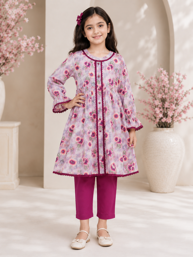 Girls Daisy Frock Set - 2pc