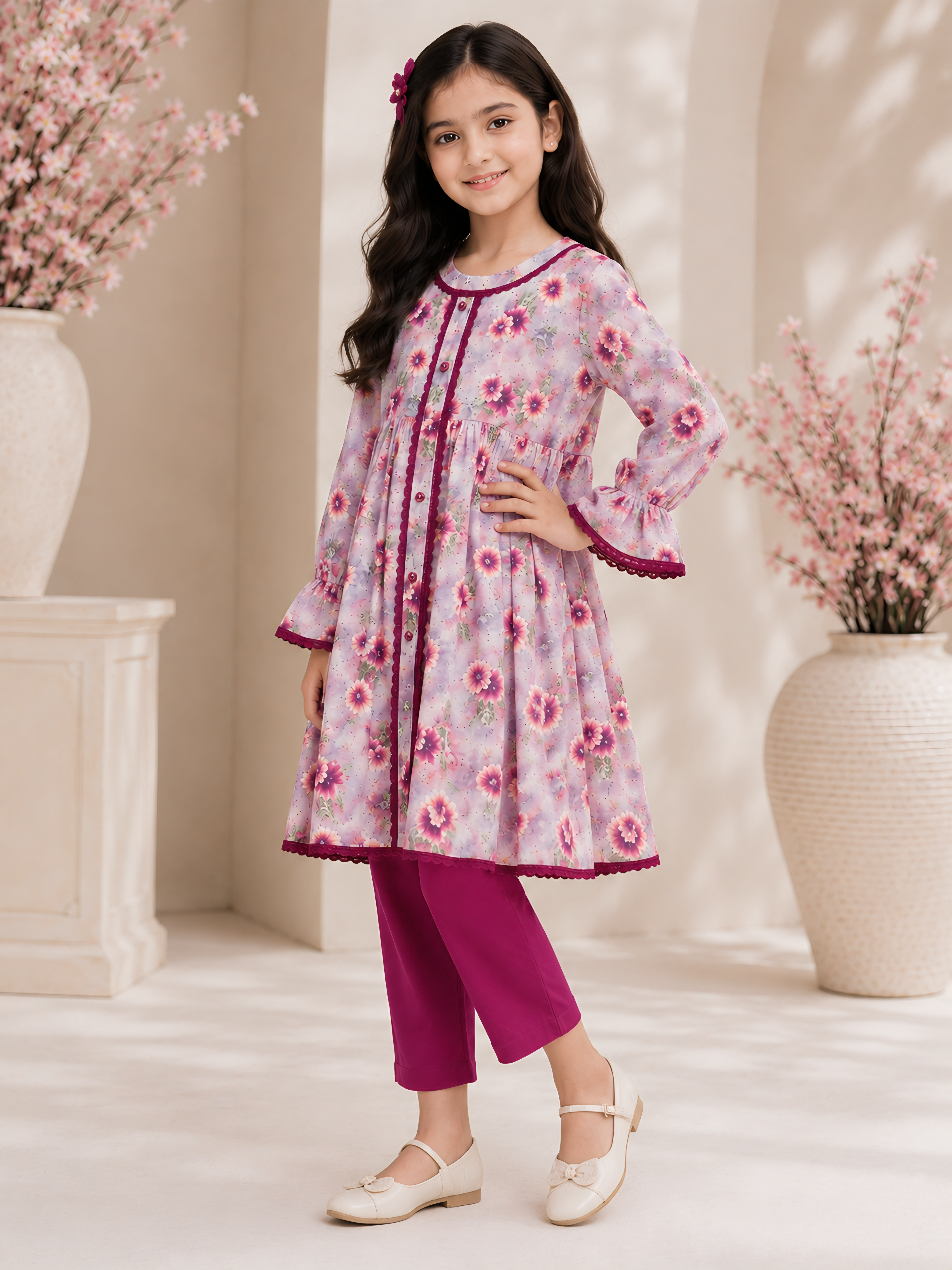 Girls Daisy Frock Set - 2pc