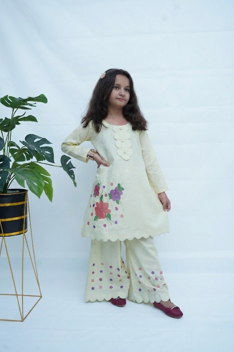 Girls Hand Painted Blossom Luxe Set (Sage Mint)