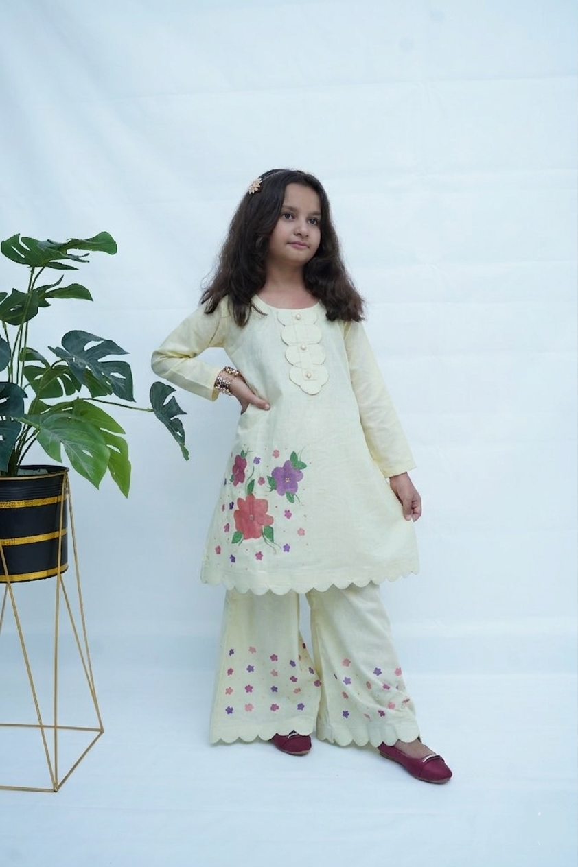 Girls Hand Painted Blossom Luxe Set (Sage Mint)