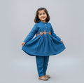 Girls Khaddar Hand Embroided Frock Set 2pc