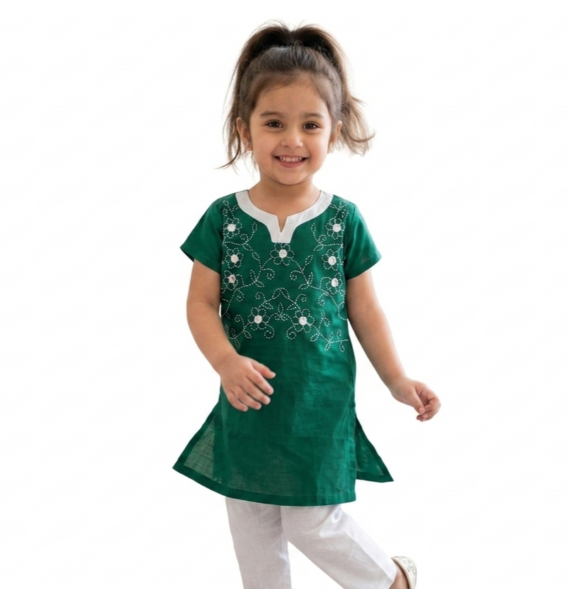 Girls Hand Embroided Suit 2pc