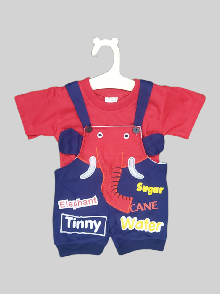 Elephant Half Romper - Blue