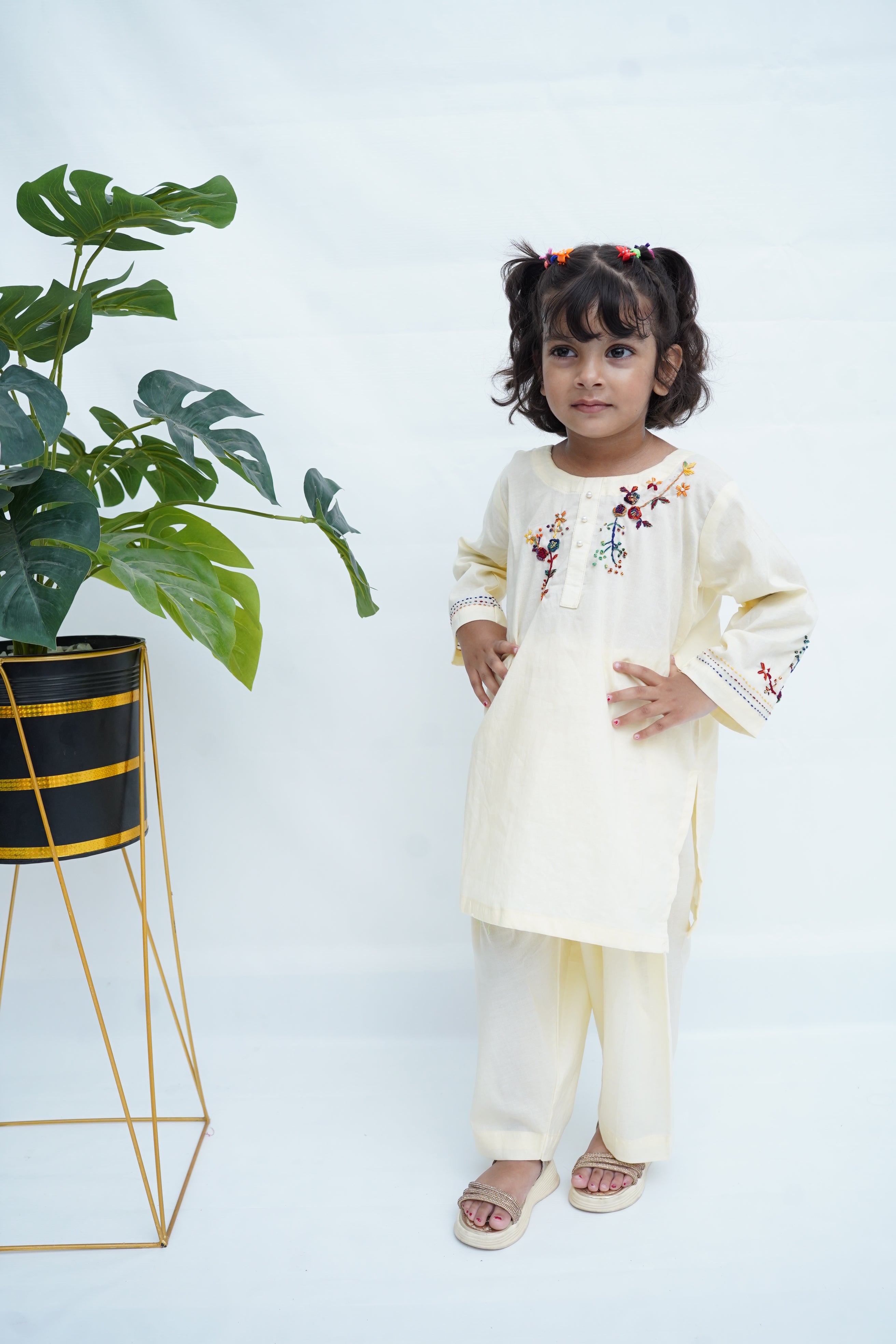 Girls Hand Embrioded Co-ord  Set