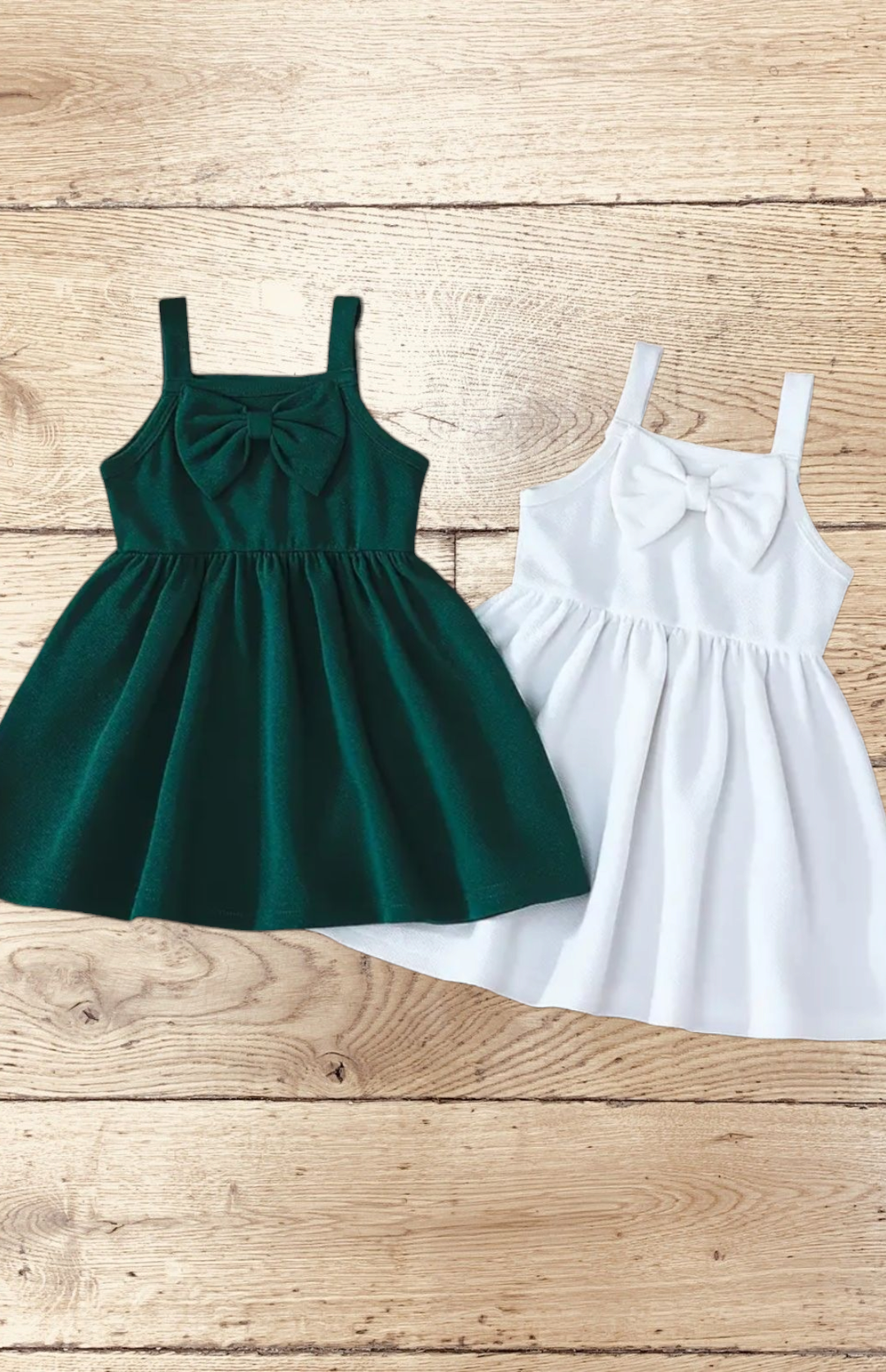 Girls Azadi Green and White Frock - Set of 2